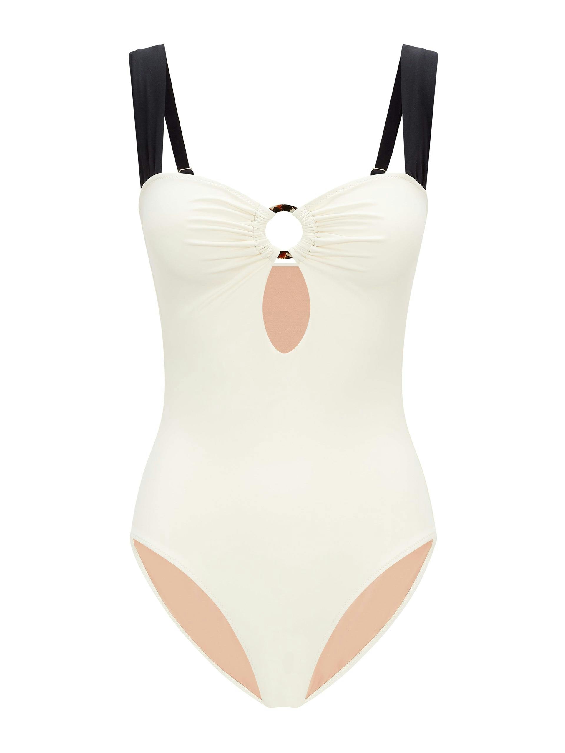 Cream and black Amalie swimsuit