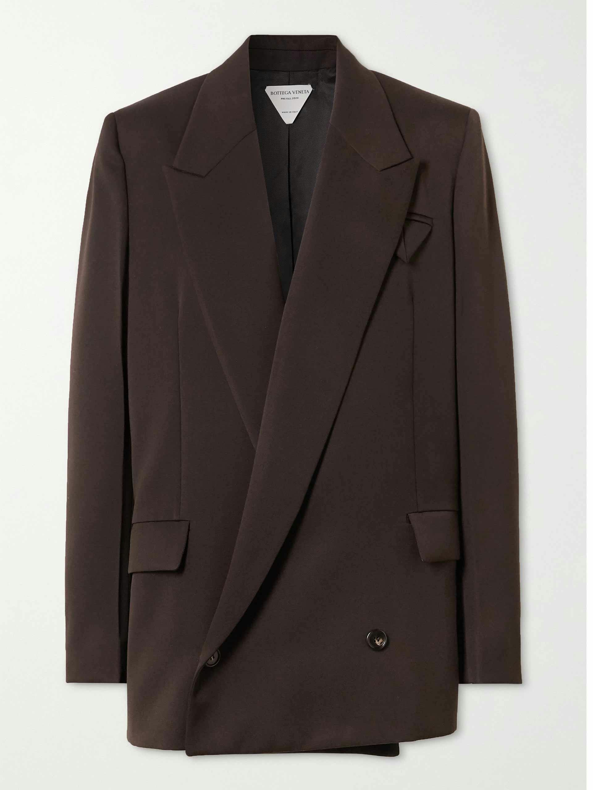 Brown double-breasted blazer