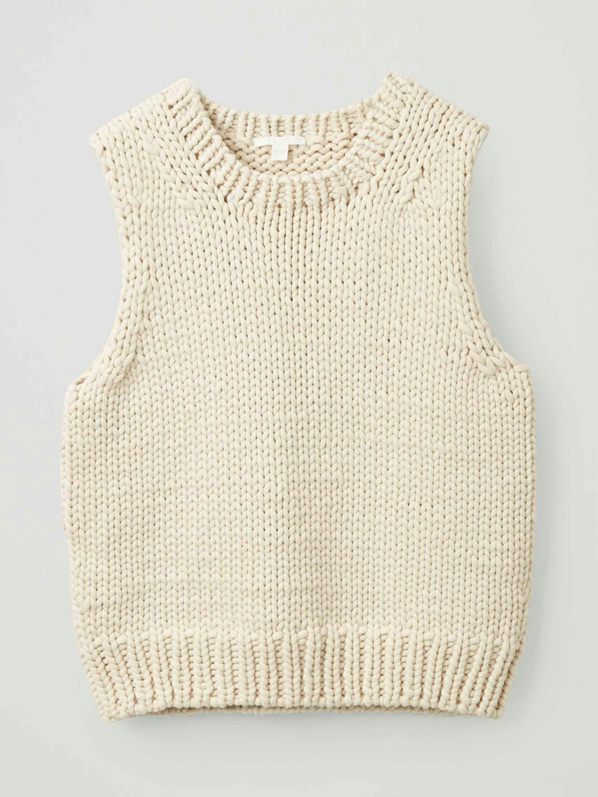 Cotton chunky knit vest