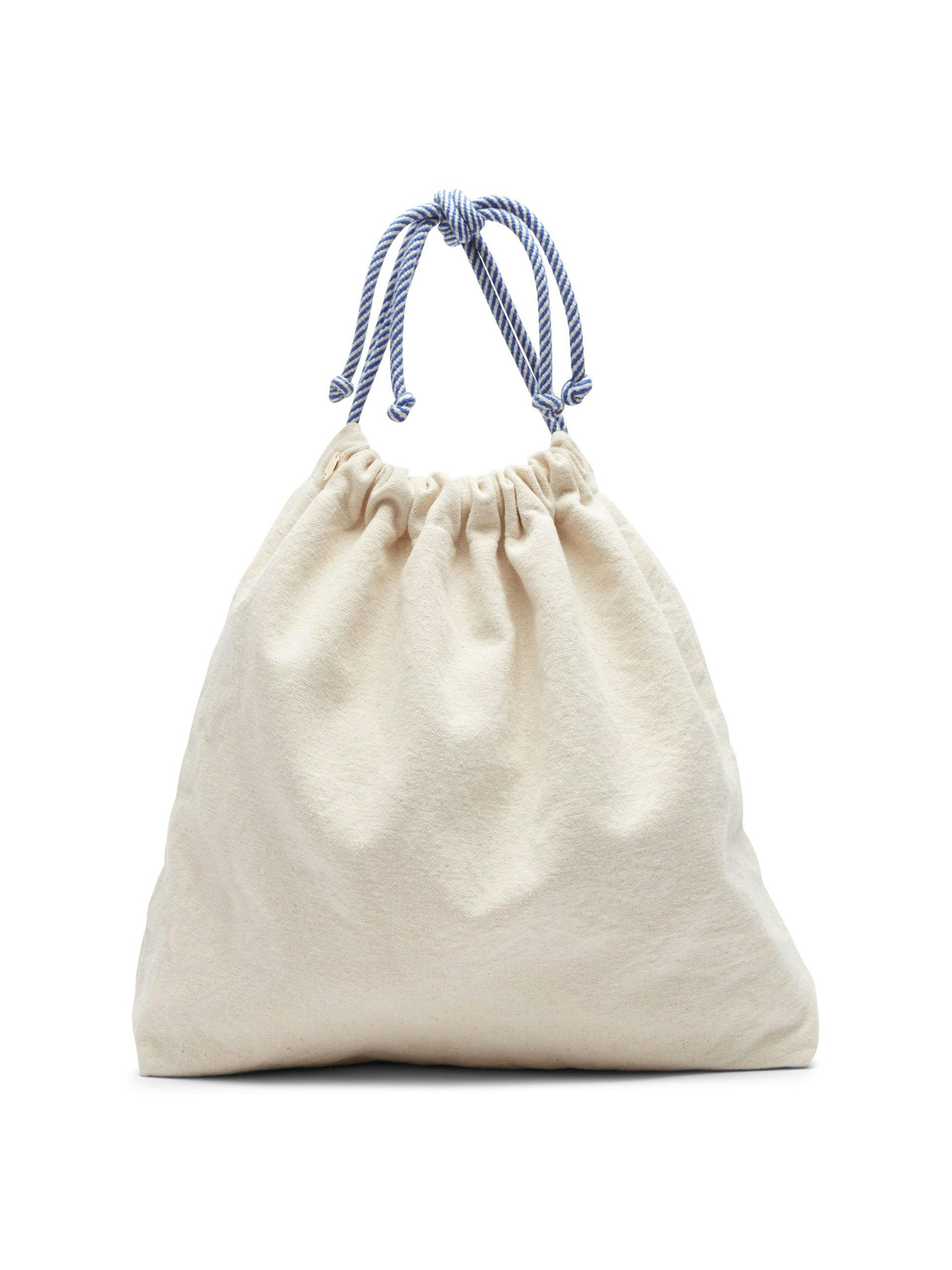 Anisa large drawstring canvas pouch bag
