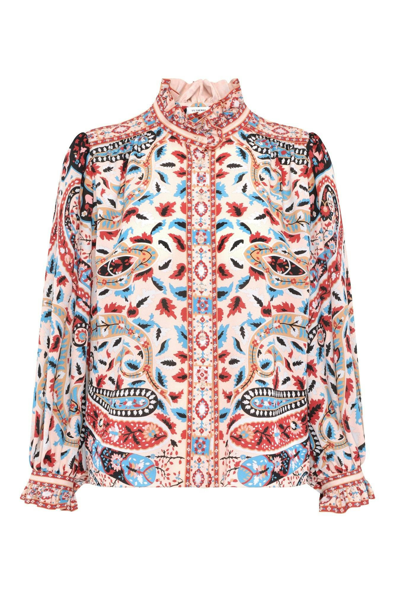 Elena ornate paisley print blouse