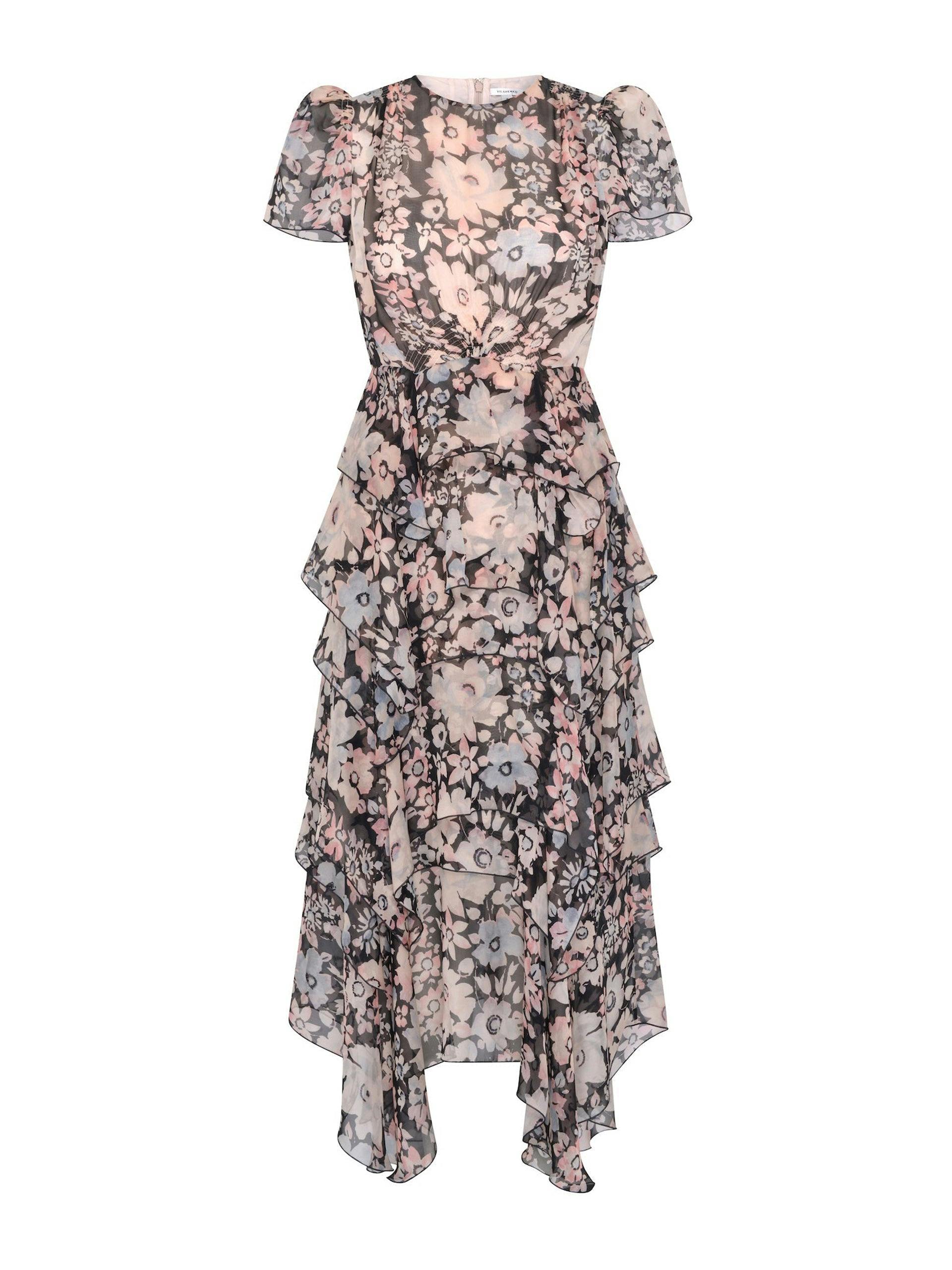 Solstice floral silk chiffon dress