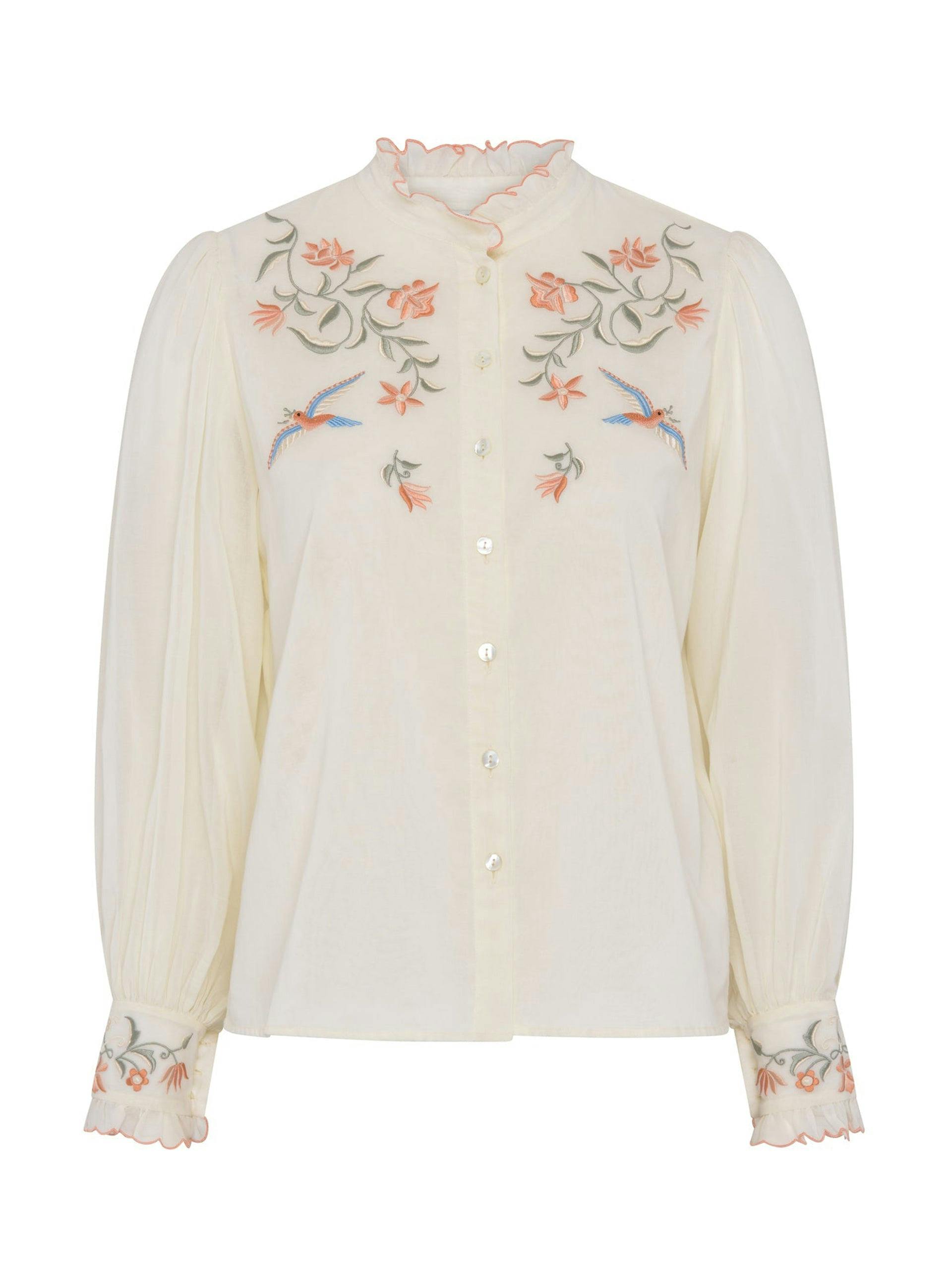 Alice embroidered ivory blouse