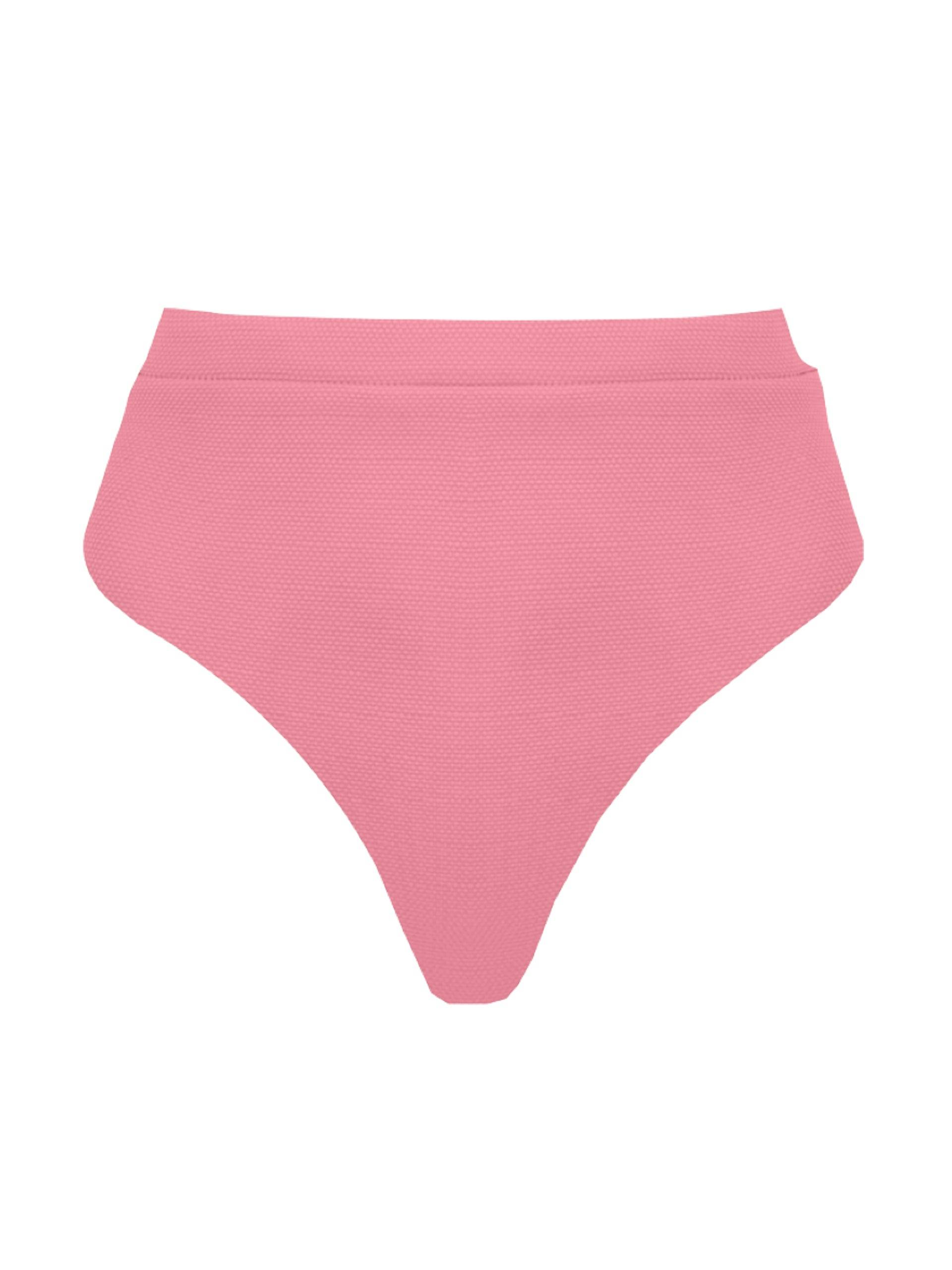 Pink Claude high-waisted bikini bottom
