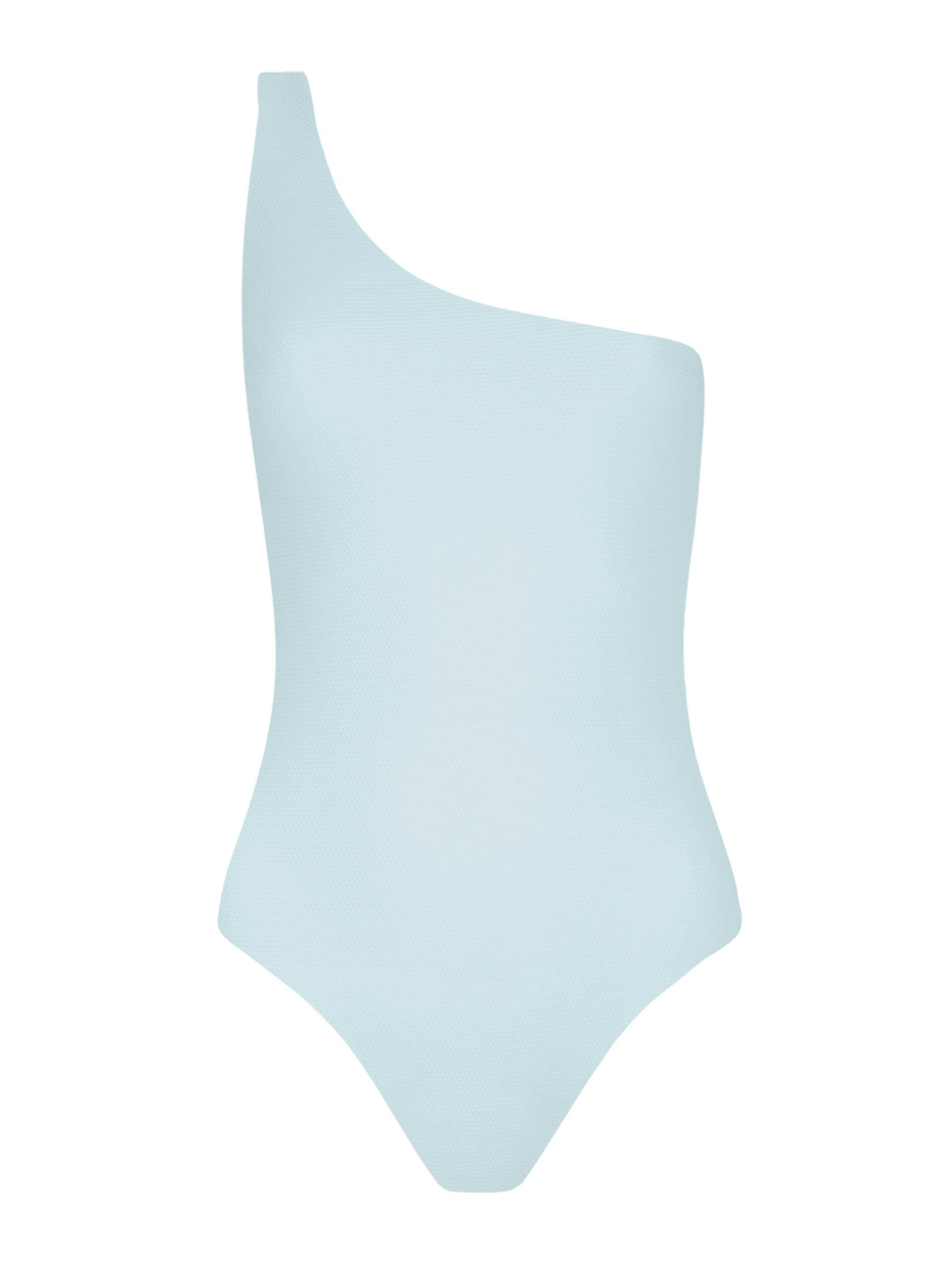 Sky blue one-shoulder Emily swimsuit