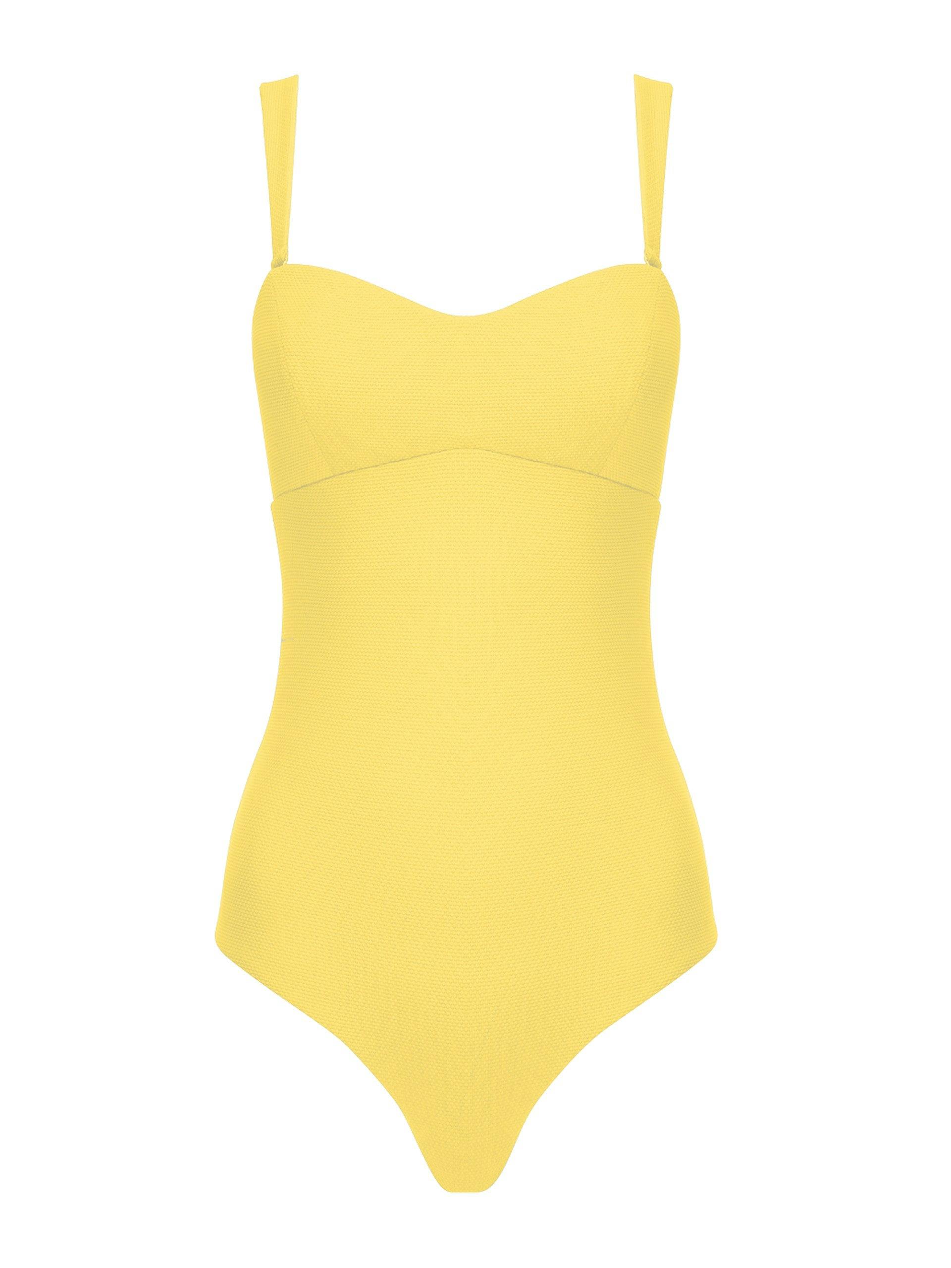 Citron yellow Laura bandeau swimsuit