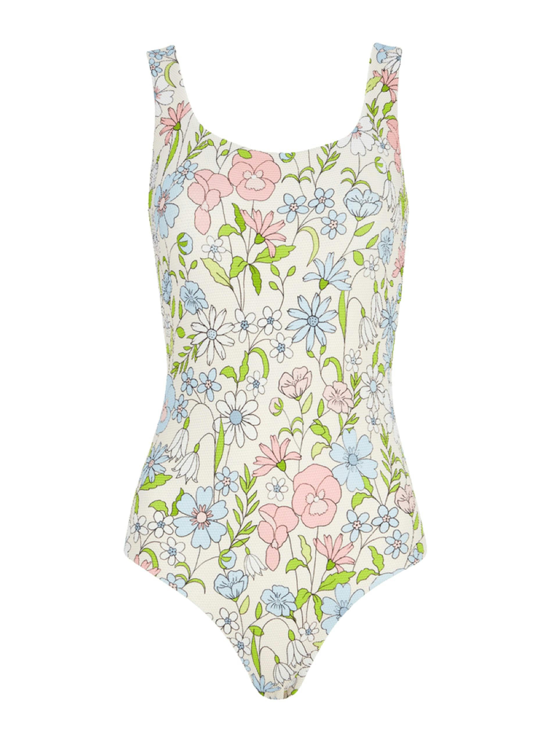 Summer meadow Poppy scooped swimsuit
