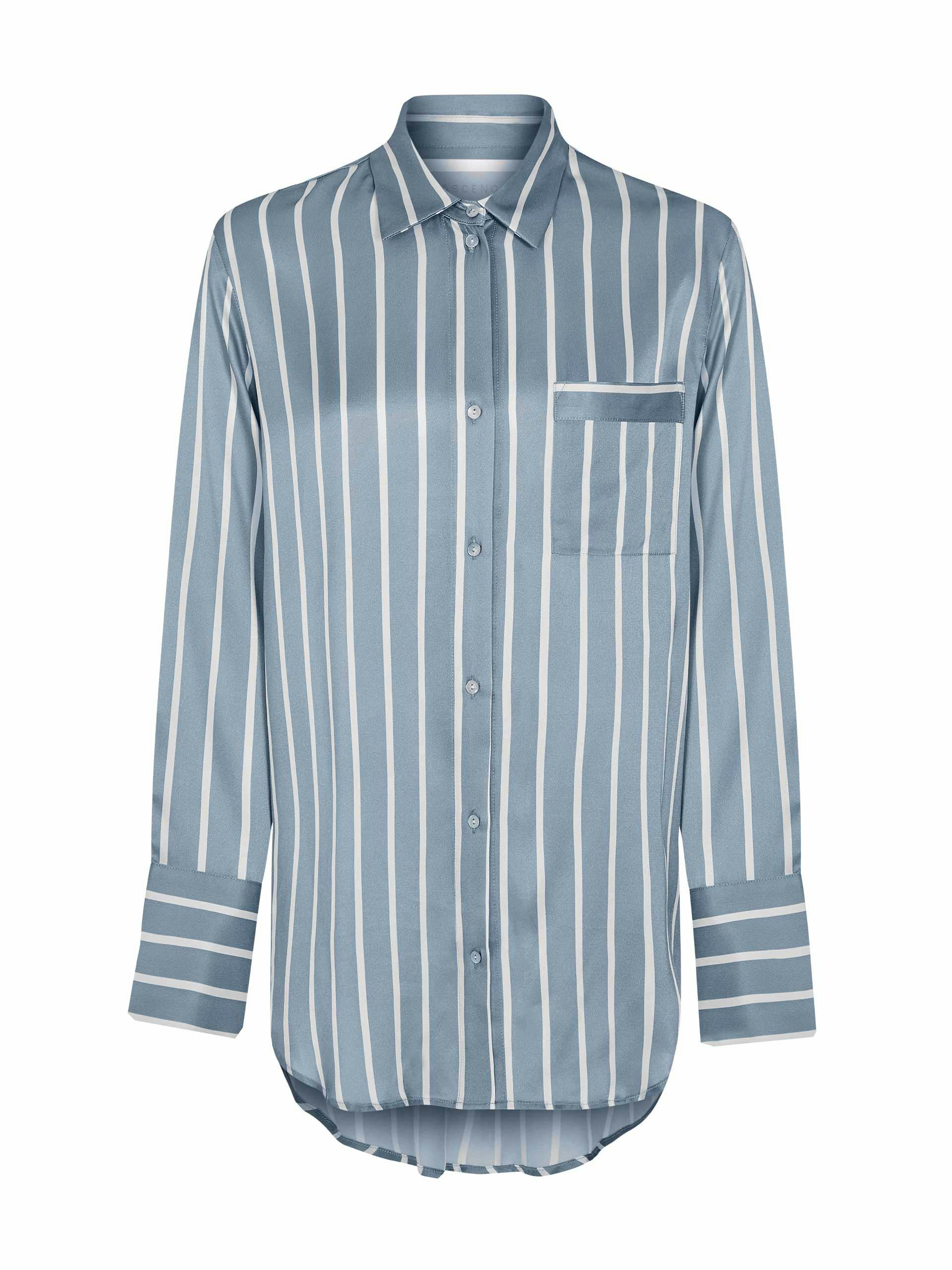 Striped silk pyjama shirt