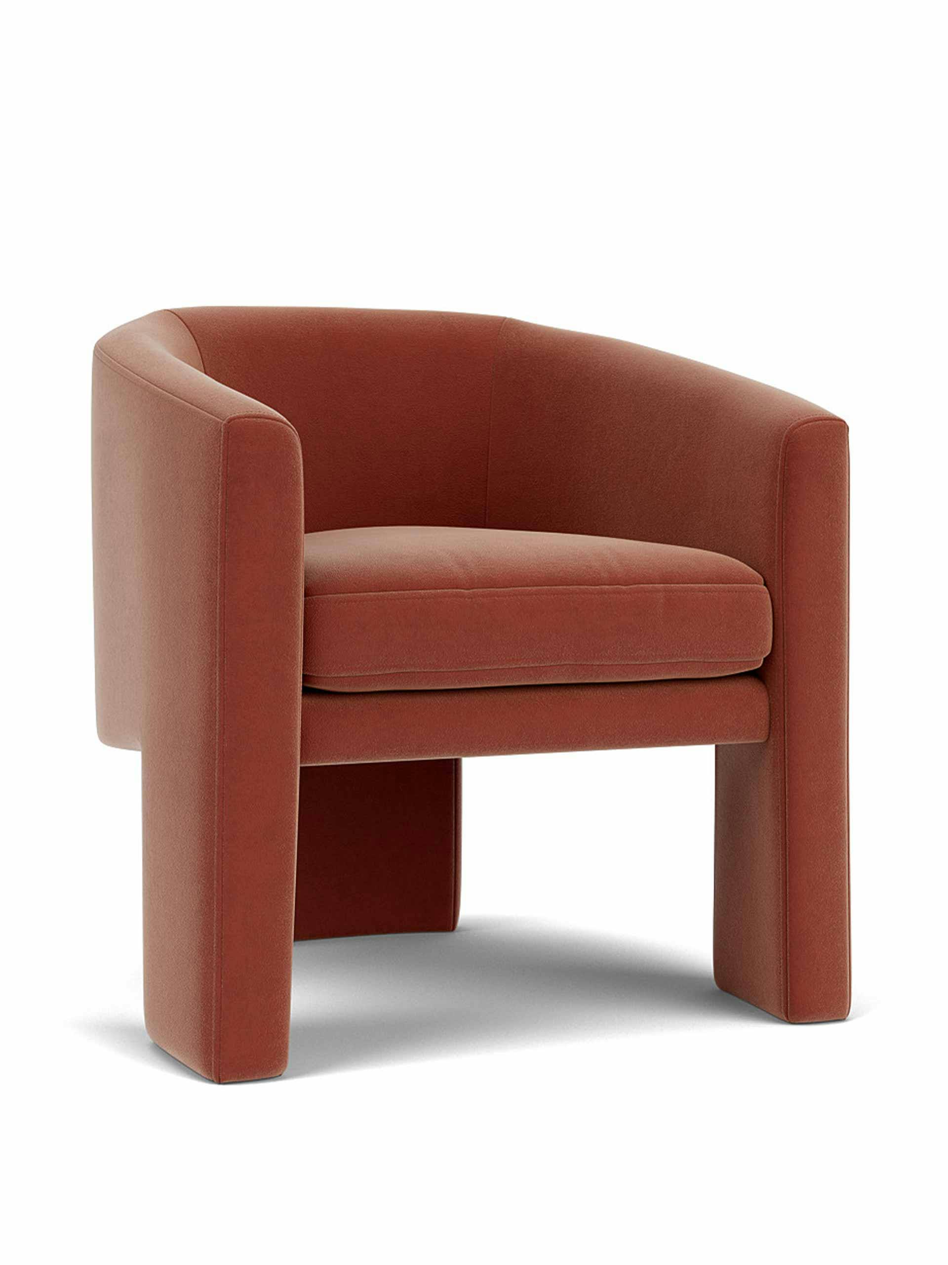 Wandsworth chair in Brick plush velvet