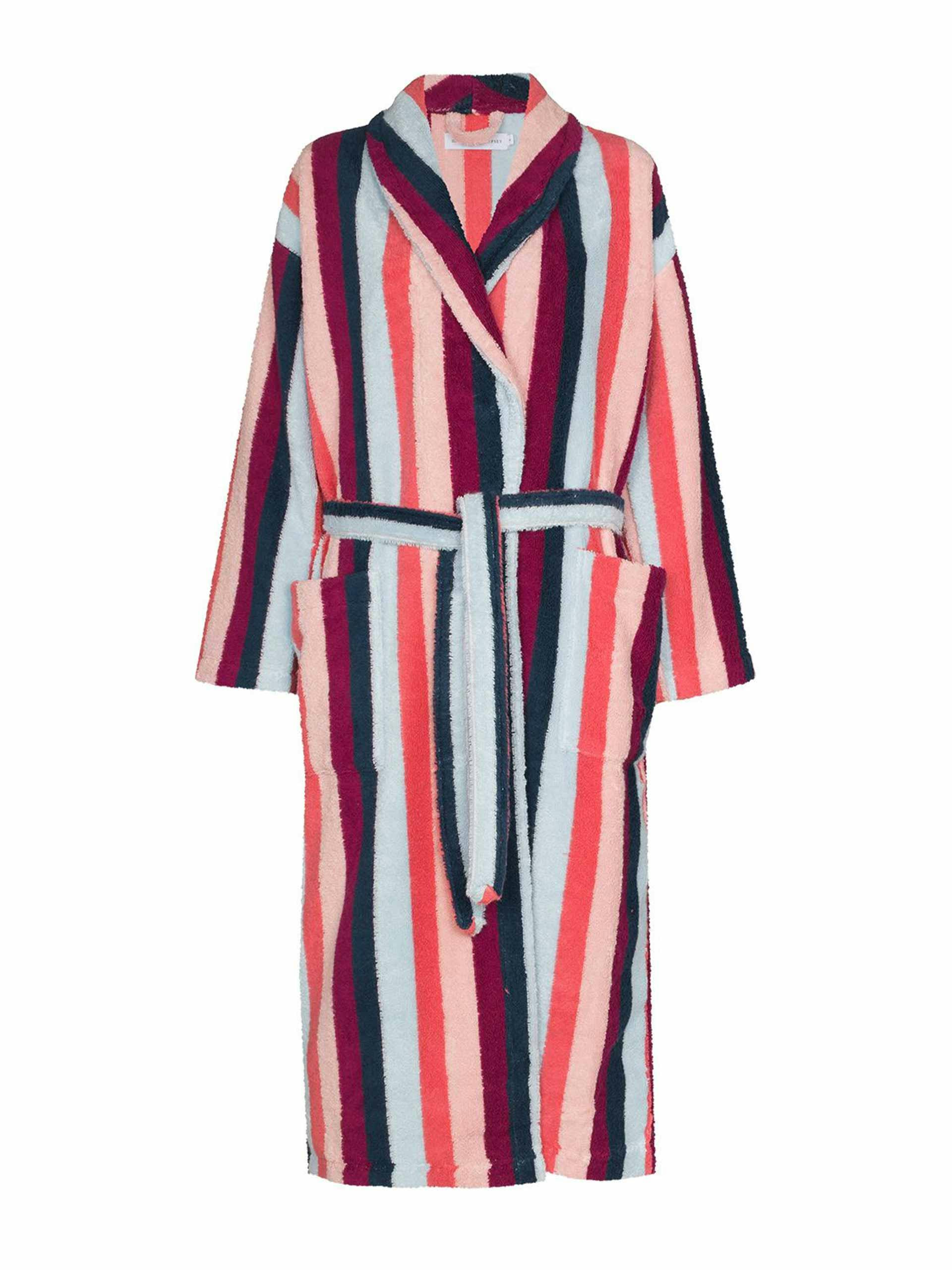 Verticle-stripe towel robe