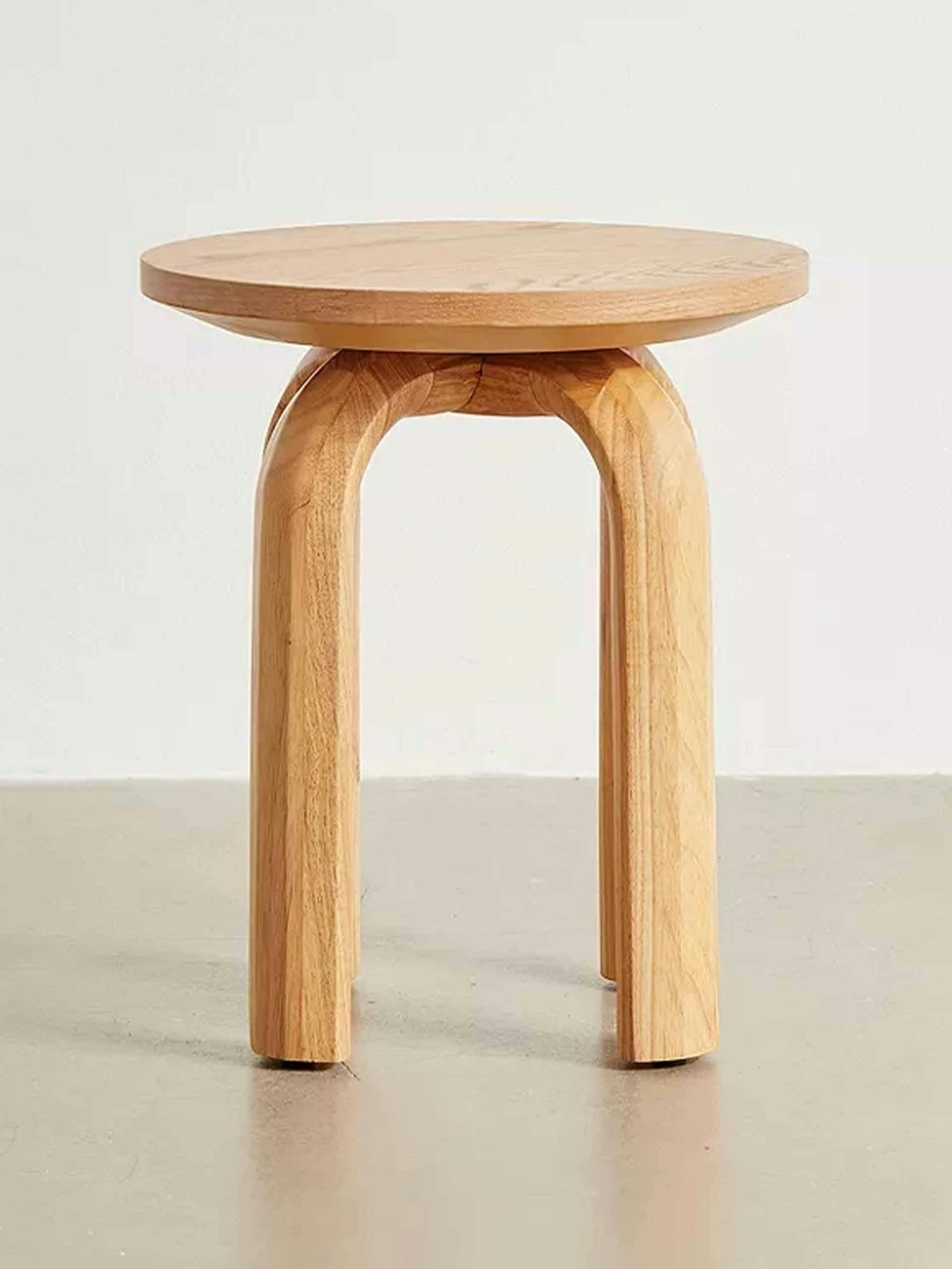 Oak veneer side table