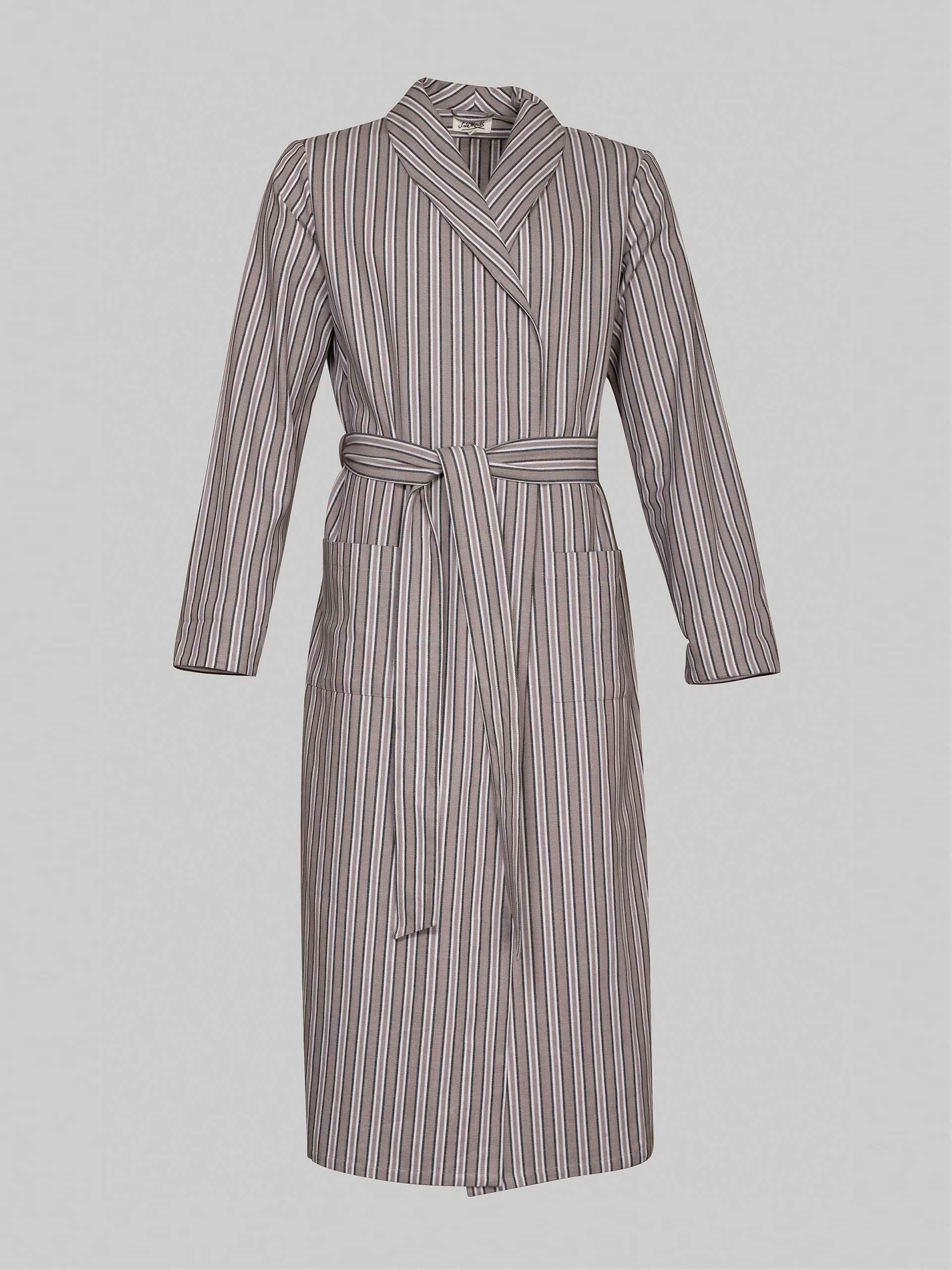 Striped cotton dressing gown