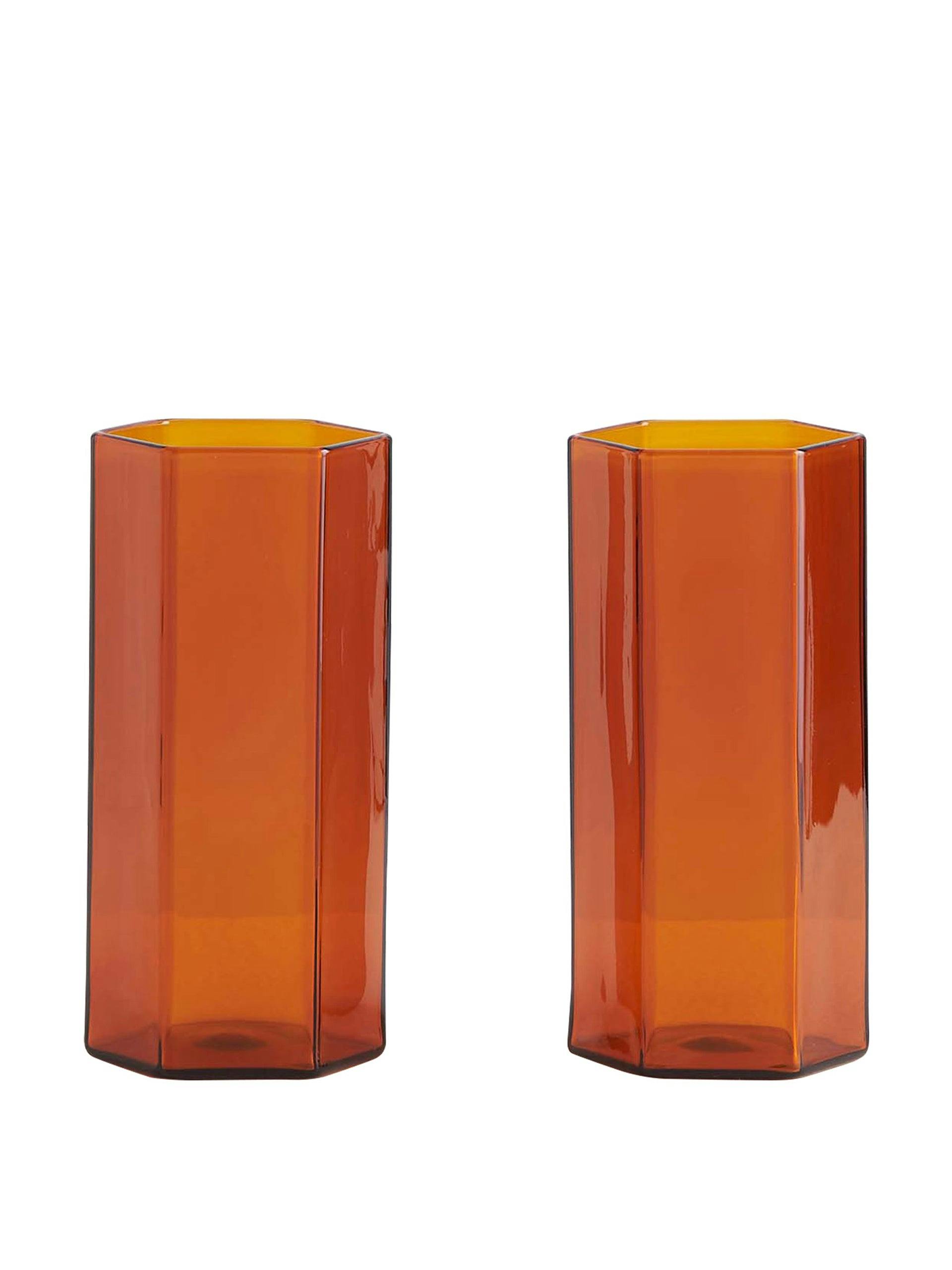 Tall Amber Coucou glasses (set of 2)