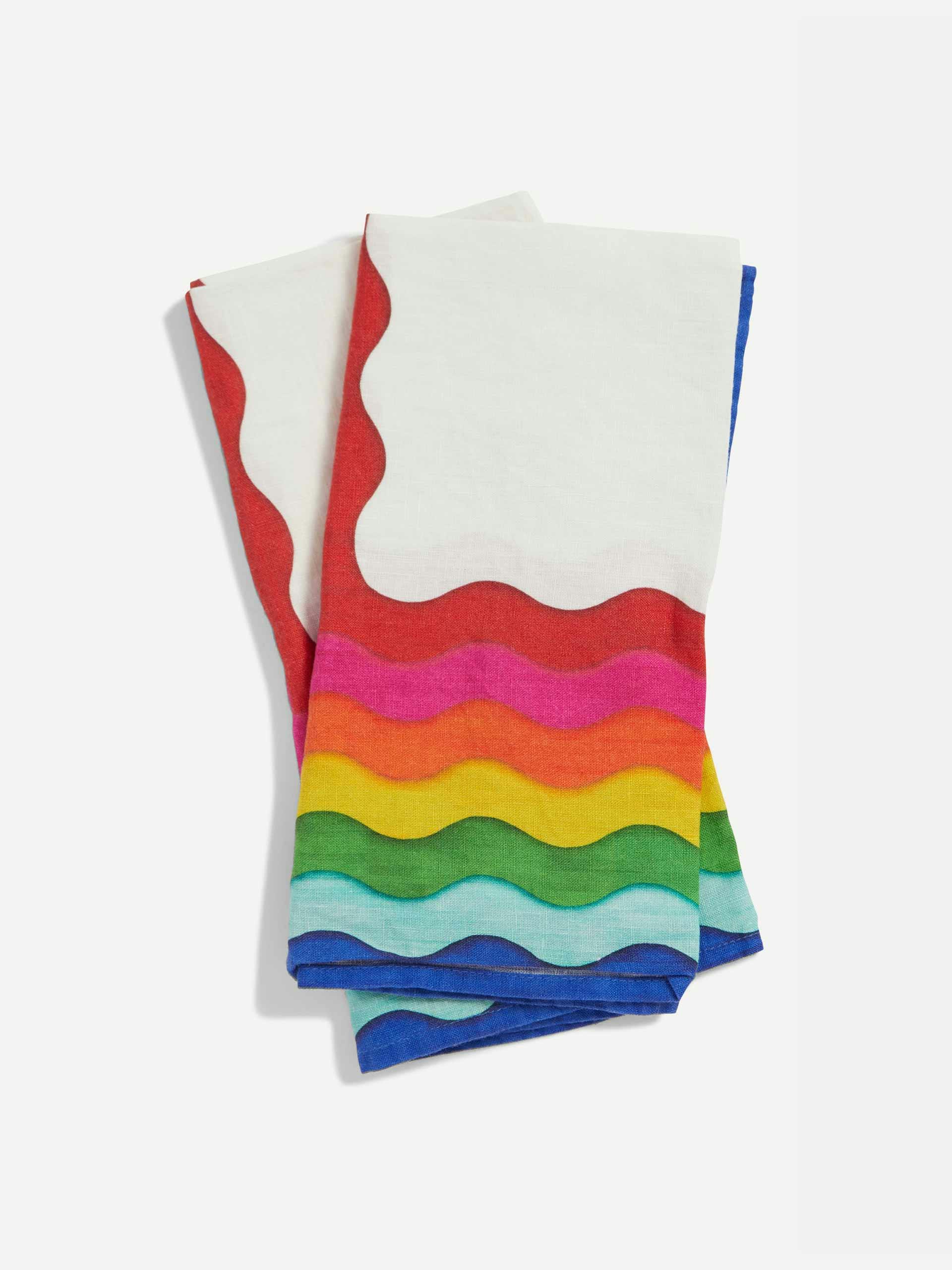 Summer Rainbow linen napkins (set of 2)