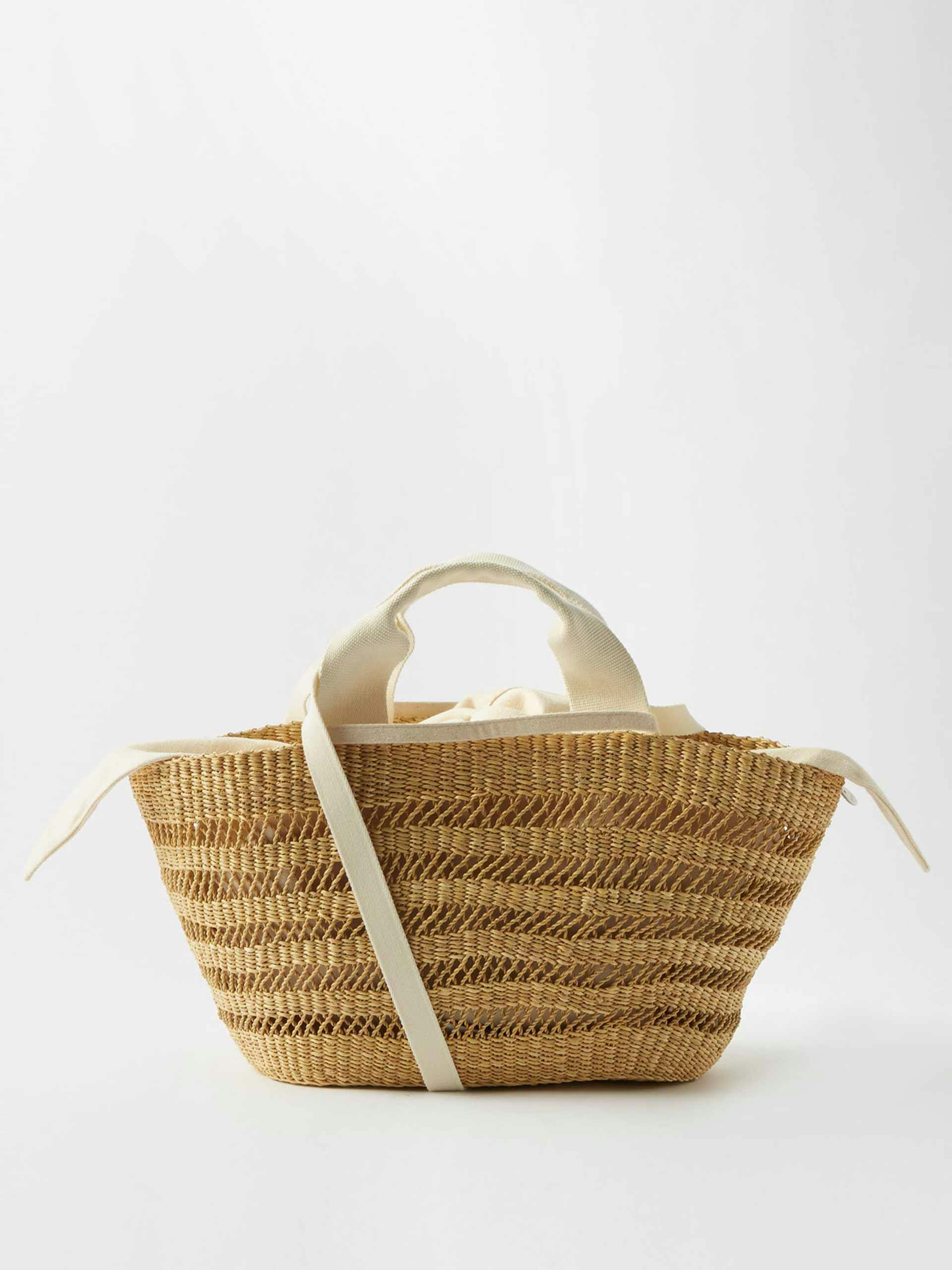 Hand woven basket bag