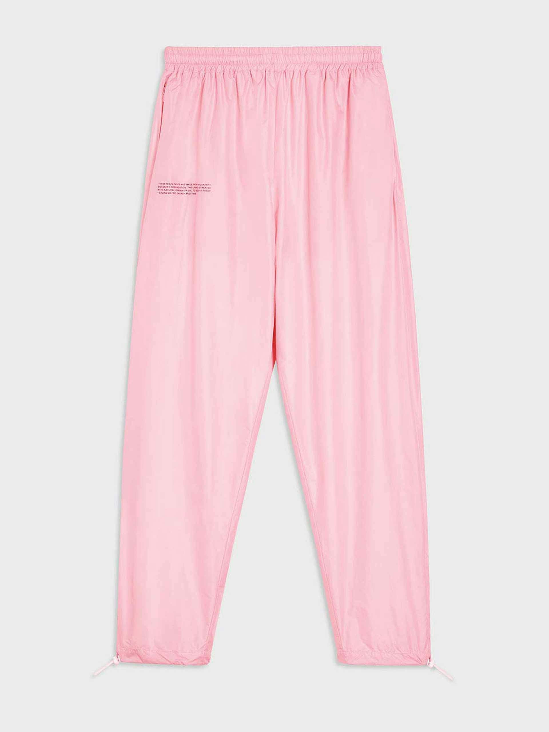 Pink nylon track pants