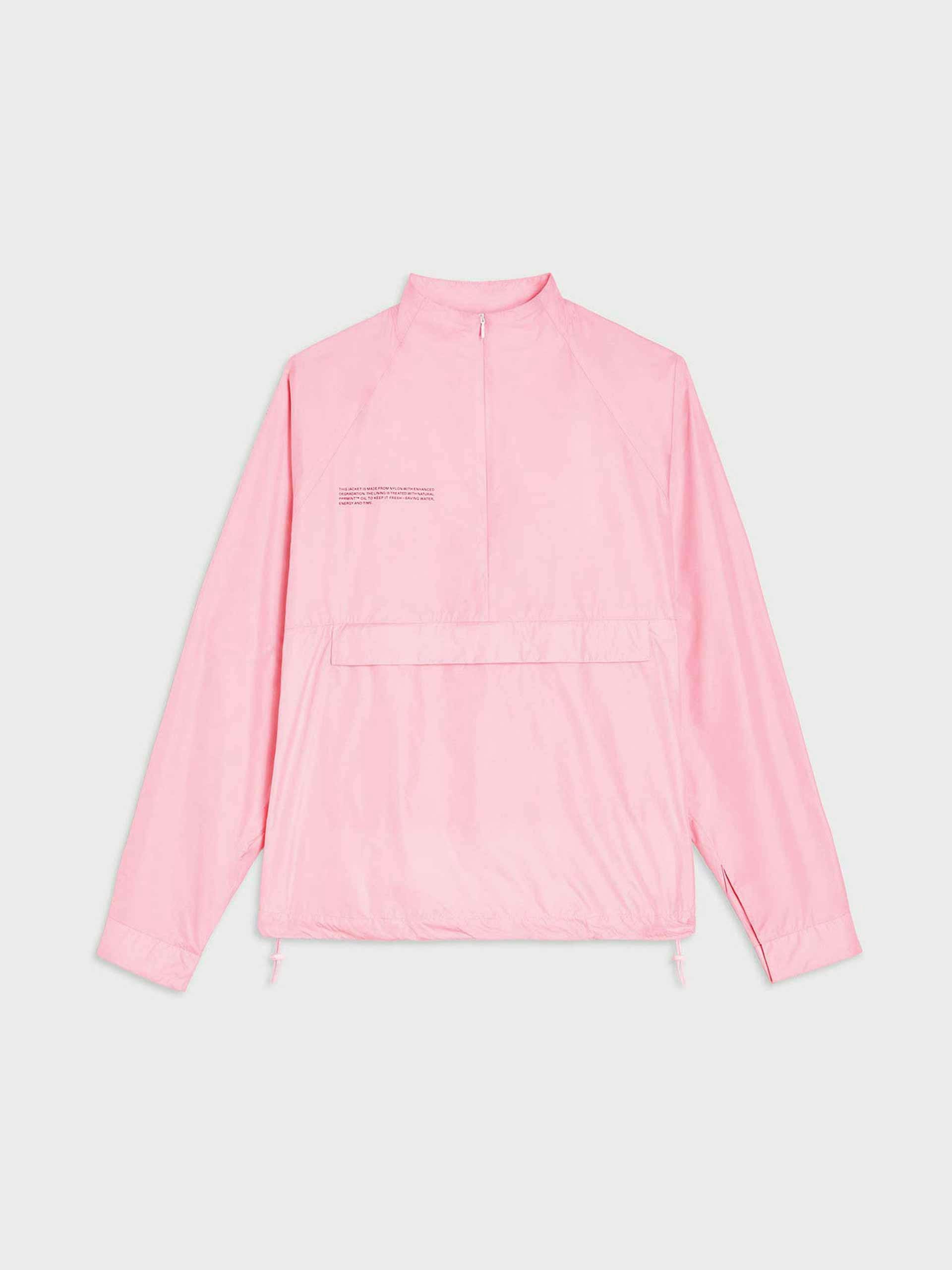 Pink nylon half zip jacket