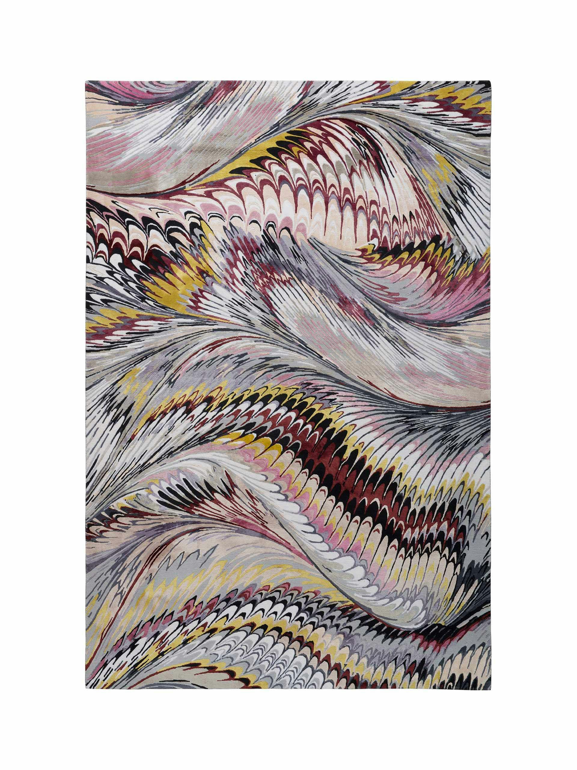 Feather marble maroon rug