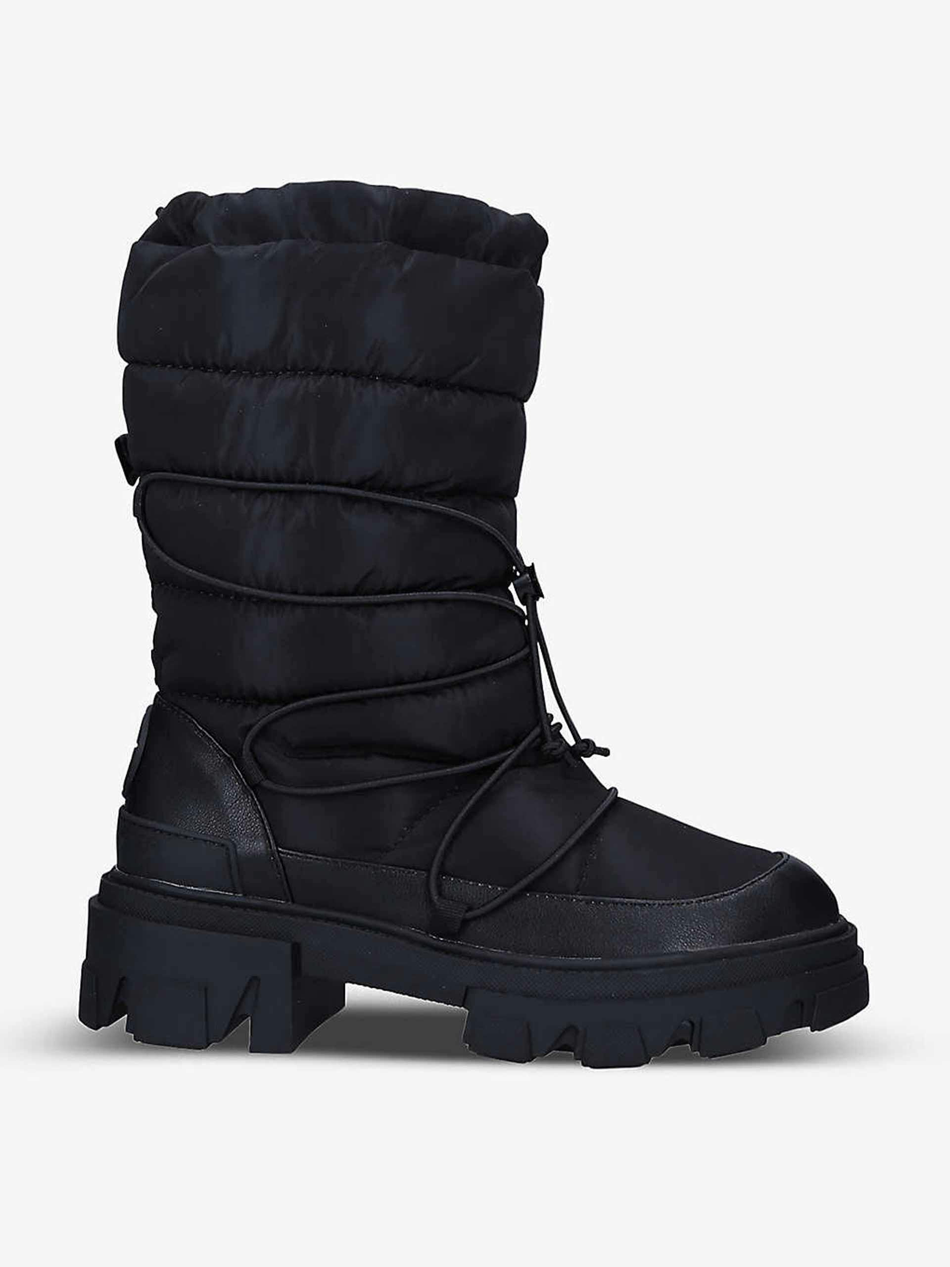 Quilted nylon and vegan-leather boots