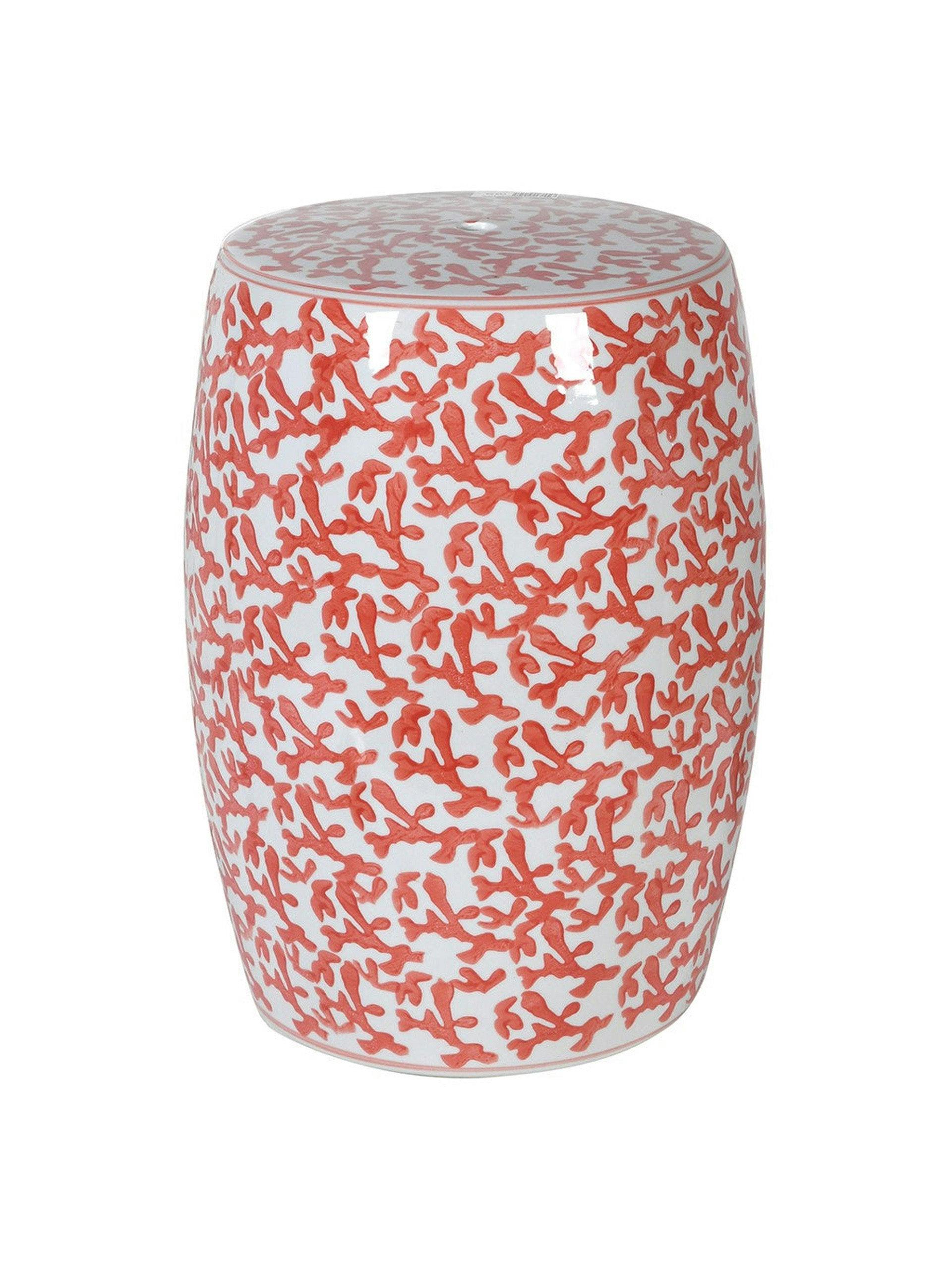 Sienna porcelain stool with hand painted detail