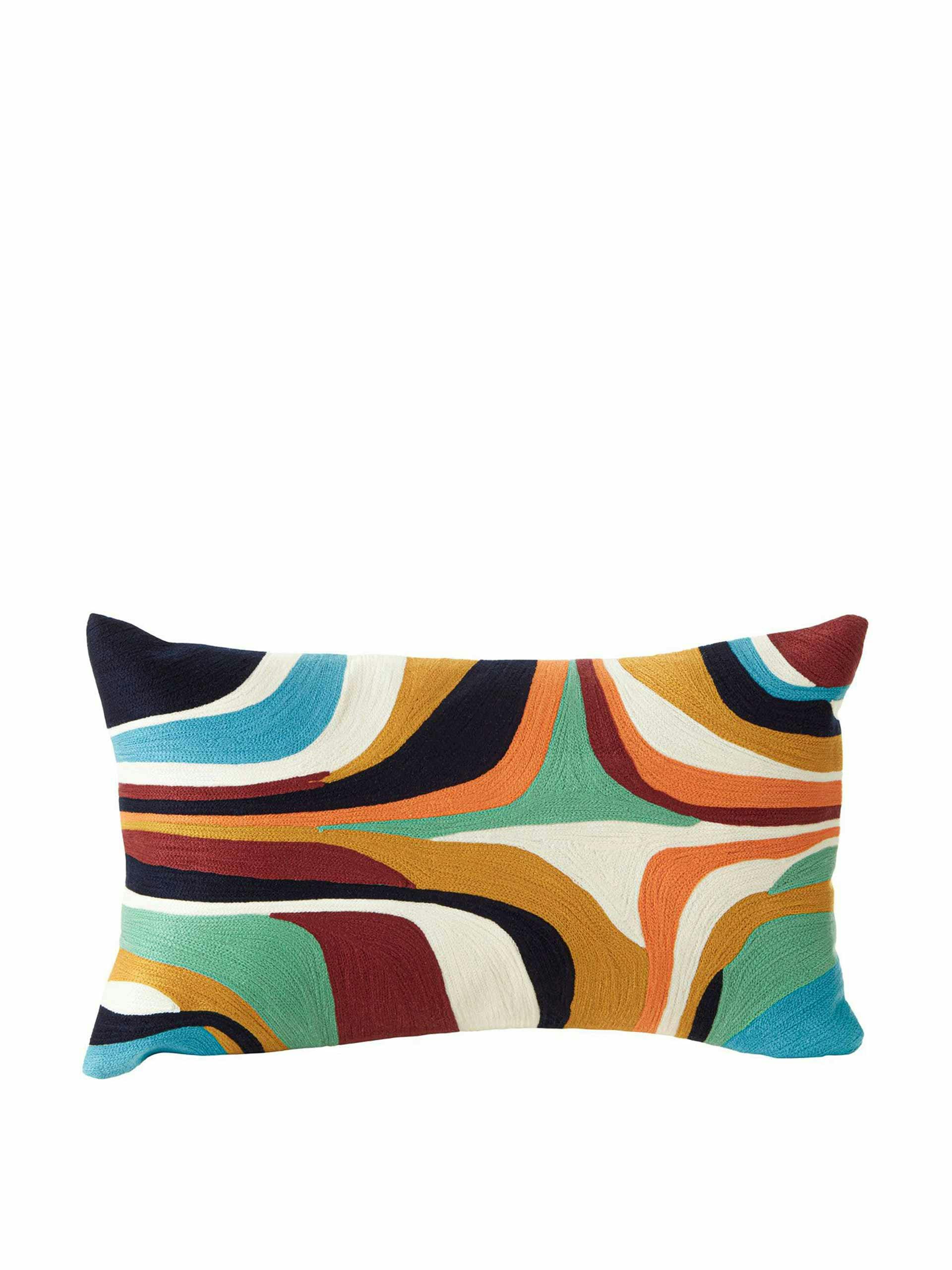 Colourful abstract design cushion